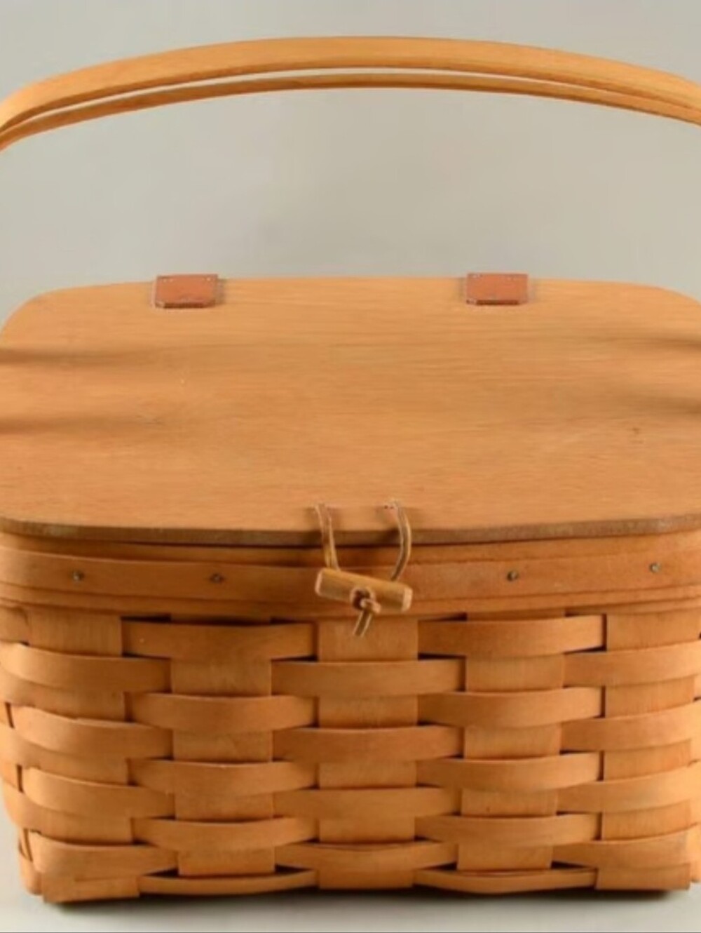 Longaberger Handwoven Tan Storage Basket